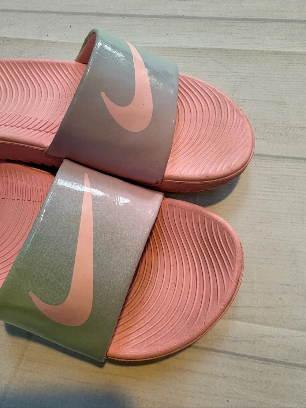 Nike Pink Slide Sandals with Mint Strap
